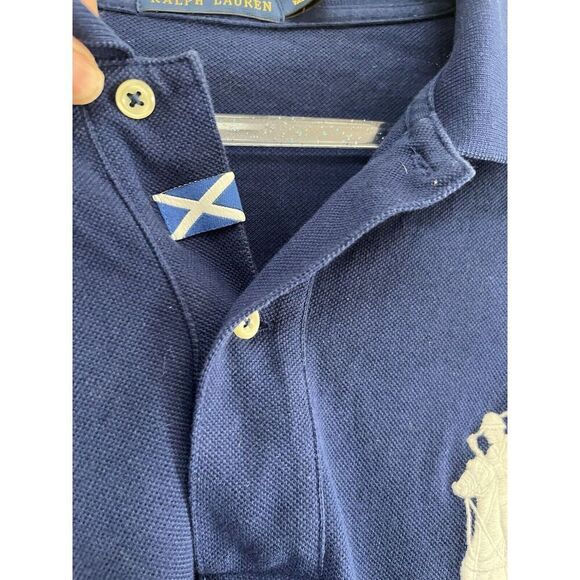 Polo Ralph Lauren Big Pony Crest Mesh Polo Big & Tall Men’s XLT Navy “2” VTG - Picture 14 of 14